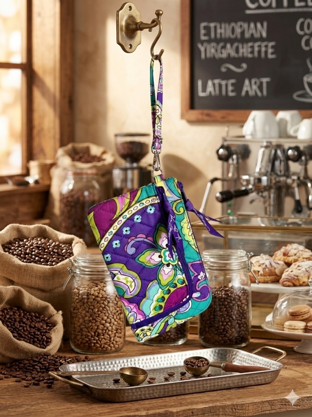 Vera Bradley Quilted Zip-Around Wristlet Wallet - Heather Paisley (Retired)